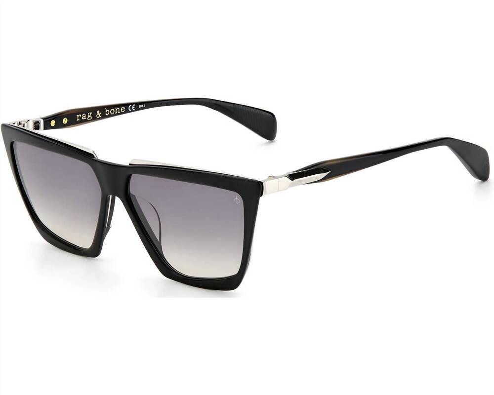 NEW RAG & BONE women's rnb1049/g/s sunglasses in shiny black